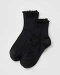 Lettuce Edge Sock Set of 2 - Black